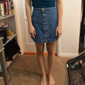 Denim Button Down Skirt